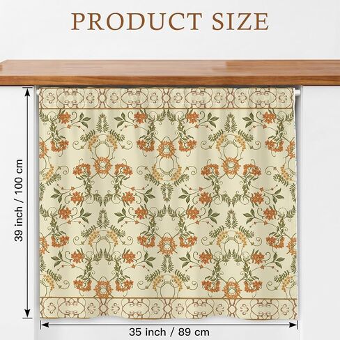 Wildflowers Dishwasher Curtain, 35" W X 39" L Cabinet Curtains Sink Skirt for Bathroom Classroom Home Rustic Drape, Flowers Under Sink Curtain Skirt for Under Desk Privacy Drape Laundry Room in Saudi Arabia