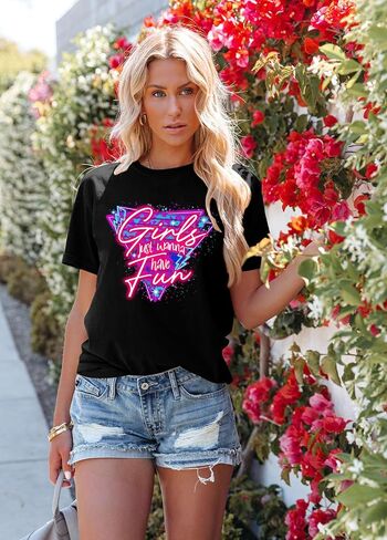 80's Shirts for Women 80s Neon Music Graphic T-Shirt Hip Hop 80S Party Outfits Girls I Love The 80's T-Shirt in Saudi Arabia