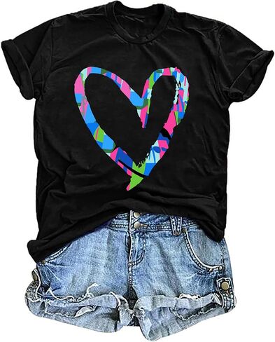 80's Shirts for Women 80s Neon Music Graphic T-Shirt Hip Hop 80S Party Outfits Girls I Love The 80's T-Shirt in Saudi Arabia