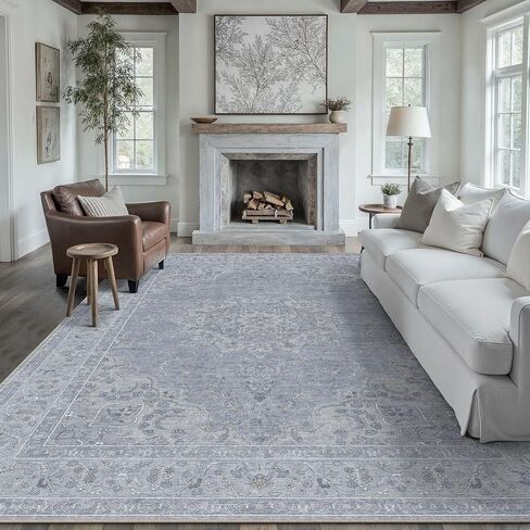 HUGEAR Area Rugs 5x7 Washable Rug for Living Room Bedroom Beige Vintage Rug Carpet Low Pile Non Slip No Shedding Soft Durable Indoor Dining Room Home Decor Floor Mat in Saudi Arabia