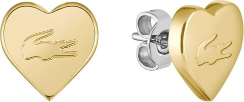 Lacoste Love My Croc Stud Earrings for Women - Stainless Steel Jewelry - Romantic Collection, Heart Shape Design - Accessory, Gift for Her in Kuwait