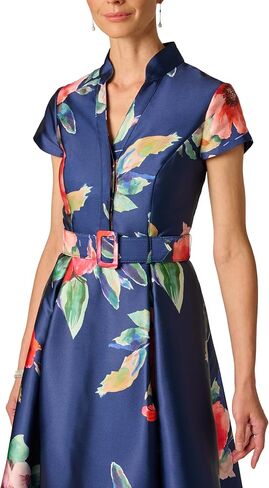 Adrianna Papell Floral Mikado Gown in Kuwait