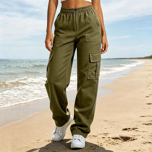 DASAYO السراويل البضائع النساء مرونة الخصر Sweatpants غير رسمية ركض مع جيوب العصرية الشارع الشهير رياضي المشي لمسافات طويلة سراويل للجري in Kuwait