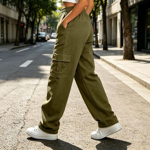 DASAYO السراويل البضائع النساء مرونة الخصر Sweatpants غير رسمية ركض مع جيوب العصرية الشارع الشهير رياضي المشي لمسافات طويلة سراويل للجري in Kuwait