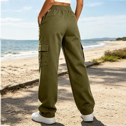 DASAYO السراويل البضائع النساء مرونة الخصر Sweatpants غير رسمية ركض مع جيوب العصرية الشارع الشهير رياضي المشي لمسافات طويلة سراويل للجري in Kuwait