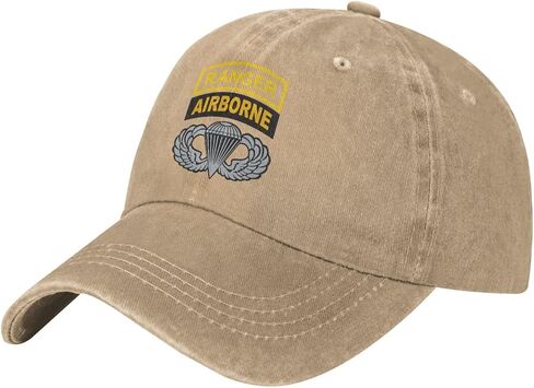 Us Army Ranger Tab Airborne and Wings Sandwich Cap Unisex Classic Baseball Capunisex Adjustable Casquette Dad Hat Natural in Saudi Arabia