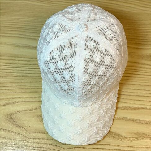 Lady's Embossing Flower Lace Lightweight Baseball Cap Travelling Sun Hat with Adjustable Strap in Saudi Arabia