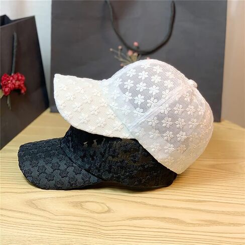 Lady's Embossing Flower Lace Lightweight Baseball Cap Travelling Sun Hat with Adjustable Strap in Saudi Arabia