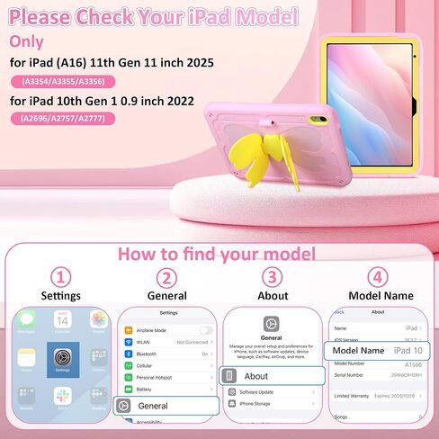 for iPad 10th Generation Case Kids Girls 10.9 Inch Case for iPad (A16) 11th Generation 11 Inch 2025, Strawberry Soft Silicone Cute Tablet Protection Cover with Strap & Rotating Stand, Purple in Kuwait