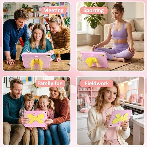 for iPad 10th Generation Case Kids Girls 10.9 Inch Case for iPad (A16) 11th Generation 11 Inch 2025, Strawberry Soft Silicone Cute Tablet Protection Cover with Strap & Rotating Stand, Purple in Kuwait