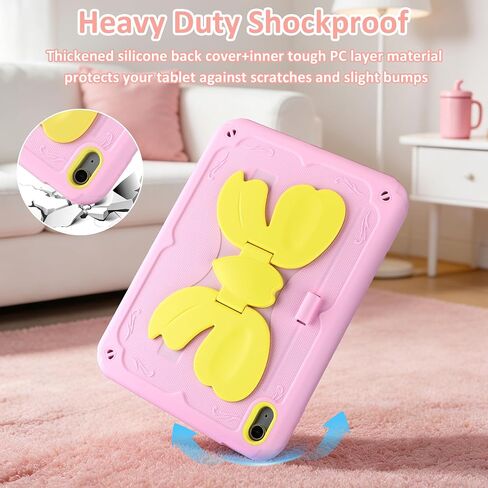 for iPad 10th Generation Case Kids Girls 10.9 Inch Case for iPad (A16) 11th Generation 11 Inch 2025, Strawberry Soft Silicone Cute Tablet Protection Cover with Strap & Rotating Stand, Purple in Kuwait