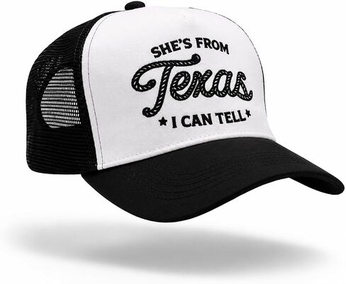 M.O.Q. Trucker Hat with Western Text, Lone Star Texas Girl Pride, Contrast Stitching, Country Music Concert Theme Trucker Cap in Saudi Arabia