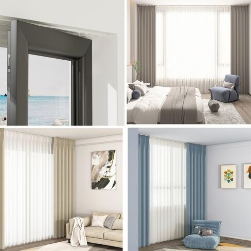 Double Track Aluminium Rail, Heavy-Duty Curtain Track for Room Divider, Perfect for Living Room, Bathroom, Bedroom,Black,500cm16.4ft in Saudi Arabia