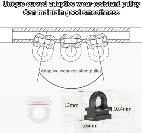 Double Track Aluminium Rail, Heavy-Duty Curtain Track for Room Divider, Perfect for Living Room, Bathroom, Bedroom,Black,500cm16.4ft in Saudi Arabia