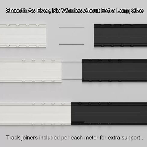 Double Track Aluminium Rail, Heavy-Duty Curtain Track for Room Divider, Perfect for Living Room, Bathroom, Bedroom,Black,500cm16.4ft in Saudi Arabia