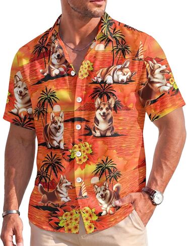 Men's Tropical Hawaiian Shirt – Floral Short Sleeve Button Down for Summer Beach Party in Saudi Arabia