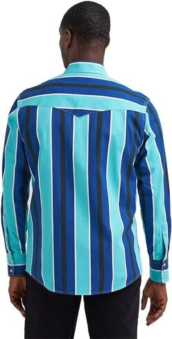 Wrangler Men's Blue Striped Vintage Shirt in Kuwait