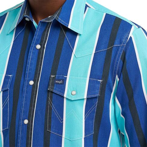 Wrangler Men's Blue Striped Vintage Shirt in Kuwait