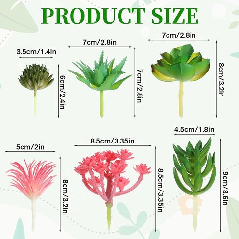 6 Pcs Succulents Artificial Faux Succulents Unpotted Green Fake Succulent Plants Small Succulent for DIY Crafting Home Wall Office Decoration (excluding pots) in Saudi Arabia