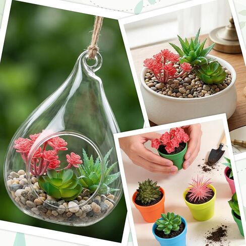 6 Pcs Succulents Artificial Faux Succulents Unpotted Green Fake Succulent Plants Small Succulent for DIY Crafting Home Wall Office Decoration (excluding pots) in Saudi Arabia