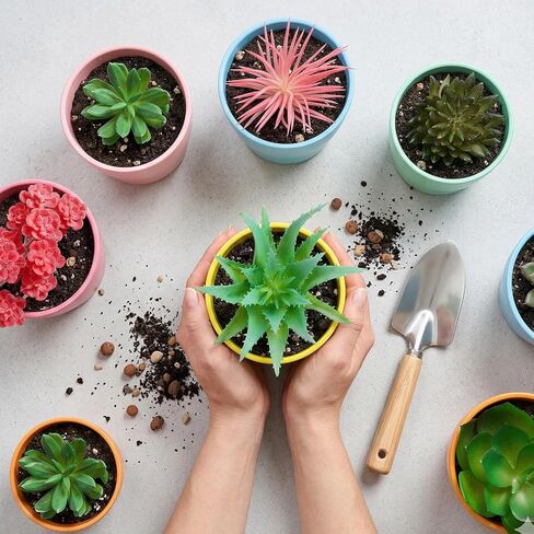 6 Pcs Succulents Artificial Faux Succulents Unpotted Green Fake Succulent Plants Small Succulent for DIY Crafting Home Wall Office Decoration (excluding pots) in Saudi Arabia