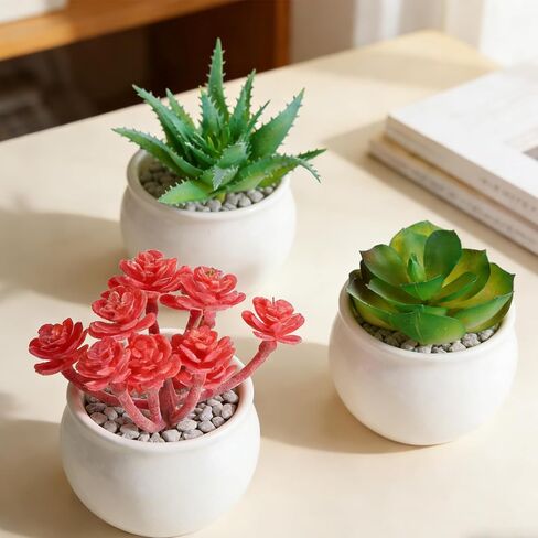 6 Pcs Succulents Artificial Faux Succulents Unpotted Green Fake Succulent Plants Small Succulent for DIY Crafting Home Wall Office Decoration (excluding pots) in Saudi Arabia