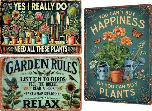 Garden Signs Vintage Metal Sign, Retro Garden Signs for Outside Home Gardening Greenhouse Yard Outdoor Decor 8x12 Inch in Saudi Arabia