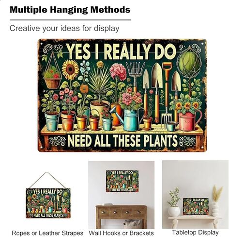 Garden Signs Vintage Metal Sign, Retro Garden Signs for Outside Home Gardening Greenhouse Yard Outdoor Decor 8x12 Inch in Saudi Arabia