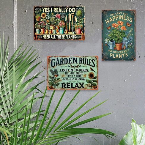 Garden Signs Vintage Metal Sign, Retro Garden Signs for Outside Home Gardening Greenhouse Yard Outdoor Decor 8x12 Inch in Saudi Arabia