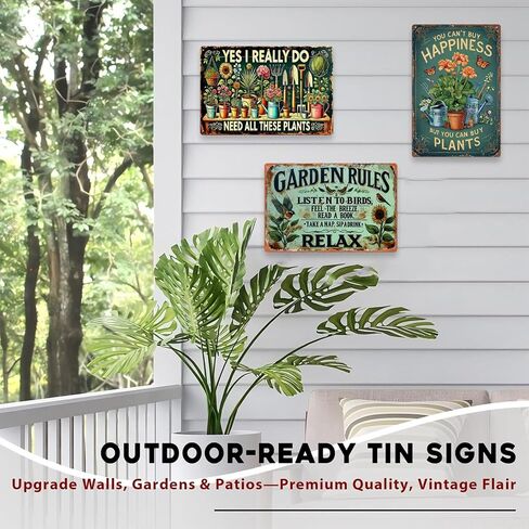 Garden Signs Vintage Metal Sign, Retro Garden Signs for Outside Home Gardening Greenhouse Yard Outdoor Decor 8x12 Inch in Saudi Arabia