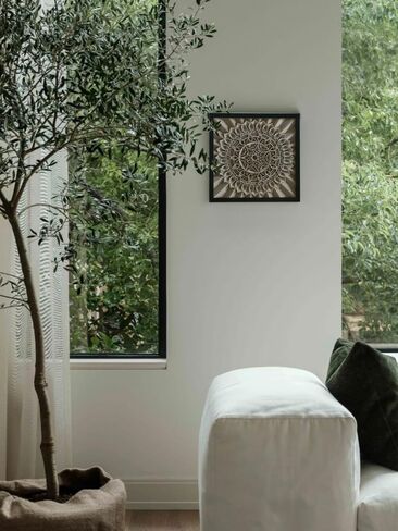 Mandala Wall Decor Living Room Sculptures Wall Art Boho Wall Decor For Bedroom Dining Room Hallway 3d Chakra Framed Rustic Modern Farmhouse Decor Brown Sacred Geometry Carved Wood Zen Meditation Decor in Saudi Arabia
