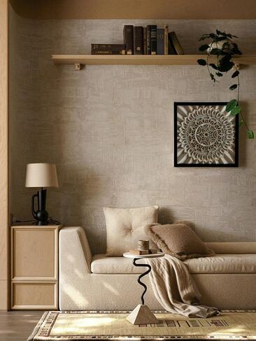 Mandala Wall Decor Living Room Sculptures Wall Art Boho Wall Decor For Bedroom Dining Room Hallway 3d Chakra Framed Rustic Modern Farmhouse Decor Brown Sacred Geometry Carved Wood Zen Meditation Decor in Saudi Arabia