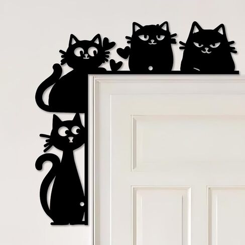 CREATCABIN Fairy Door Frame Topper Door Corner Metal Wall Art Black Iron Butterfly Star Flower Angel Fairy Wall Sign Window Top Frame Silhouette Ornament for House Corner Decor 9.84 x 9.84 inch in Kuwait