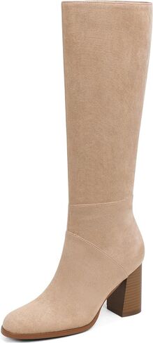 EQAUDES Knee High Boots Women Chunky Heel Tall Boots High Heel Boots Fashion Side Zipper Long Boots in Saudi Arabia