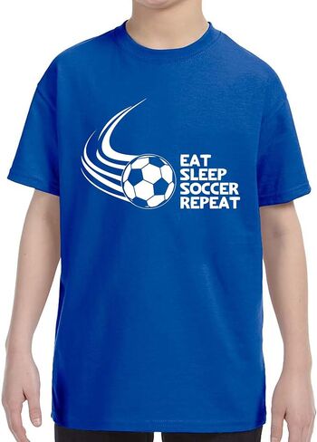 FerociTees Youth Eat Sleep Soccer Repeat Boys Girls T-Shirt Shirt Tshirt in Saudi Arabia
