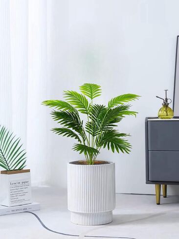 Tall Faux Palm Tree Realistic Potted Silk Artificial Plants Indoor with Pot Floor Plant for Home Office Living Room Bedroom Outdoor Wedding Stairs Foyer Decor (31" Green) in Saudi Arabia