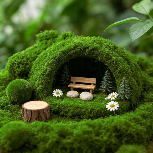 Faux Green Moss 10.6oz for Terrarium, Potted Plant Soil Cover & Wedding Table Centerpieces, Realistic Forest Style Moss for DIY Botanical Decor, Vase Fillers & Maintenance Free Greenery in Saudi Arabia