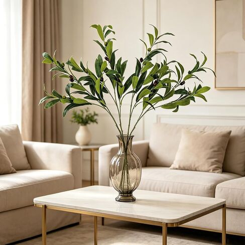 4 Pcs 43.7Inch Artificial Olive Tree Branches Faux Olive Stems for Vases with Berries for Wedding Table Centerpiece Porch Indoor Outdoor Vases Party Decor(Green) in Saudi Arabia
