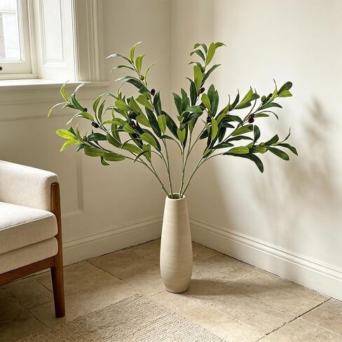 4 Pcs 43.7Inch Artificial Olive Tree Branches Faux Olive Stems for Vases with Berries for Wedding Table Centerpiece Porch Indoor Outdoor Vases Party Decor(Green) in Saudi Arabia