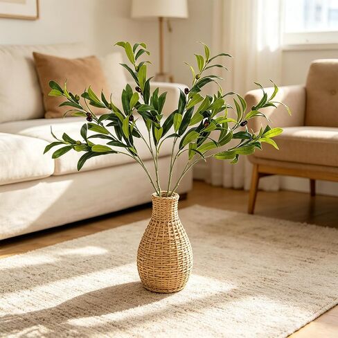 4 Pcs 43.7Inch Artificial Olive Tree Branches Faux Olive Stems for Vases with Berries for Wedding Table Centerpiece Porch Indoor Outdoor Vases Party Decor(Green) in Saudi Arabia