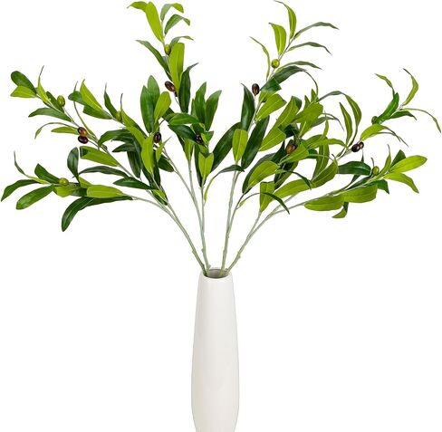 4 Pcs 43.7Inch Artificial Olive Tree Branches Faux Olive Stems for Vases with Berries for Wedding Table Centerpiece Porch Indoor Outdoor Vases Party Decor(Green) in Saudi Arabia