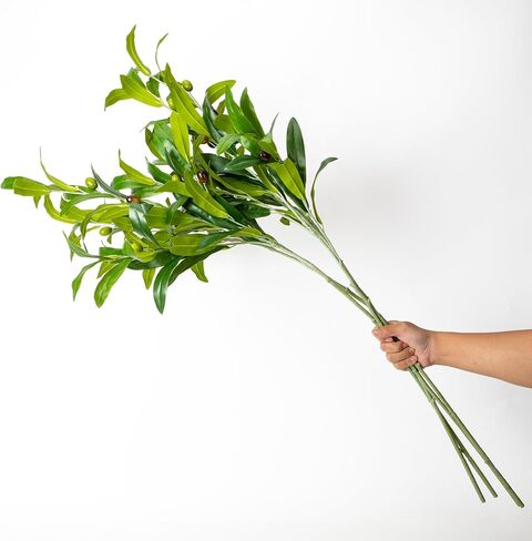 4 Pcs 43.7Inch Artificial Olive Tree Branches Faux Olive Stems for Vases with Berries for Wedding Table Centerpiece Porch Indoor Outdoor Vases Party Decor(Green) in Saudi Arabia