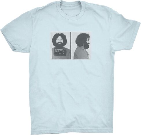ZJ Designs Jerry Garcia Mugshot T-Shirt Busted on Bourbon Street Shakedown 2.0 (Light Blue, M) in Saudi Arabia