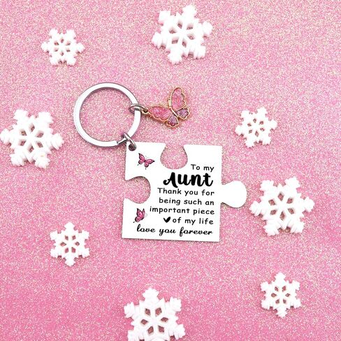 Aunt Gifts From Niece Nephew Auntie Gift Ideas Aunt Birthday Gifts for Women Best Aunts Ever Gift for Aunts Unique Puzzle Butterfly Keychain for Auntie Mother's Day Present in Saudi Arabia