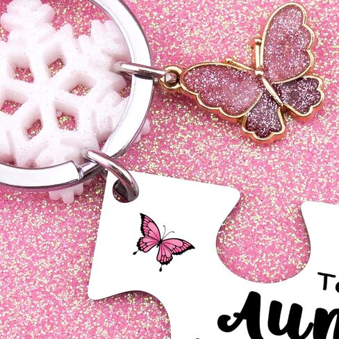 Aunt Gifts From Niece Nephew Auntie Gift Ideas Aunt Birthday Gifts for Women Best Aunts Ever Gift for Aunts Unique Puzzle Butterfly Keychain for Auntie Mother's Day Present in Saudi Arabia
