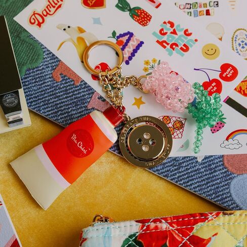 ban.do Fidget Keychain, Sensory Keyring Accessory with Paint Tube Charm, Button & Beaded Flower for Keys or Bags (Celebrate the Small Stuff) in Kuwait