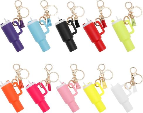 Mini Tumbler Keychain for Chapstick Holder with Detachable Lid Attractive Tumbler Shape Backpack Charm Bulk in Saudi Arabia