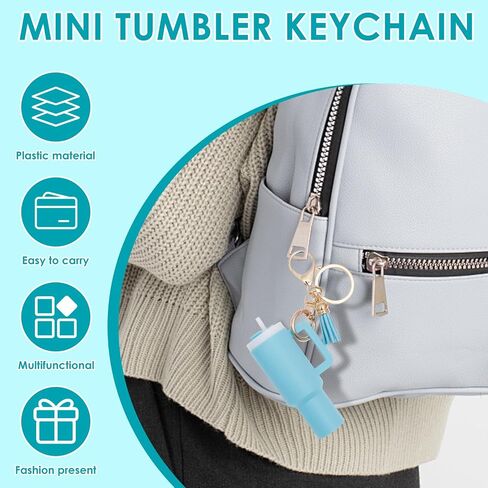 Mini Tumbler Keychain for Chapstick Holder with Detachable Lid Attractive Tumbler Shape Backpack Charm Bulk in Saudi Arabia