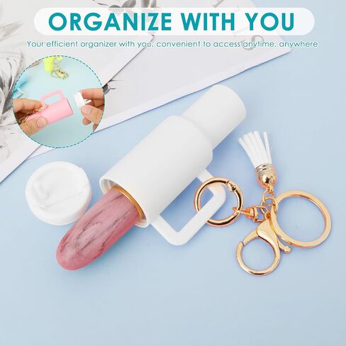 Mini Tumbler Keychain for Chapstick Holder with Detachable Lid Attractive Tumbler Shape Backpack Charm Bulk in Saudi Arabia