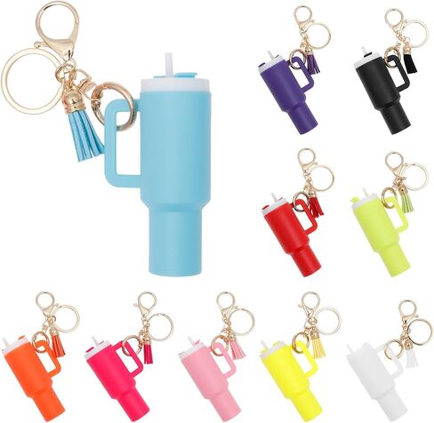 Mini Tumbler Keychain for Chapstick Holder with Detachable Lid Attractive Tumbler Shape Backpack Charm Bulk in Saudi Arabia